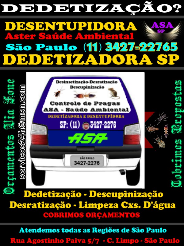 Desentupidoras São Paulo (11)-3427-2276-dedetização sp.